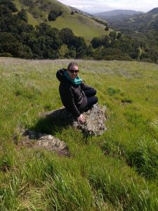 tiny travel chick lucas valley on a rock