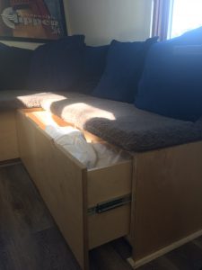 tiny travel chick best travel experience tiny house couch storage