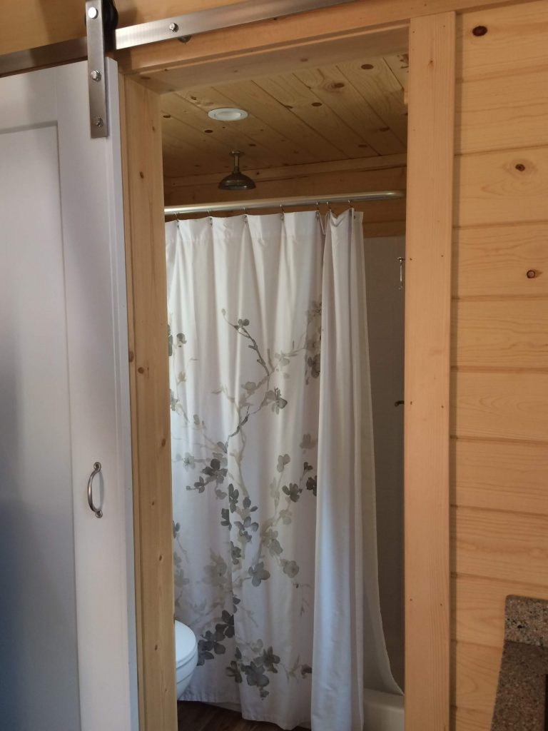 tiny travel chick amazing travel tiny house bathroom sliding door