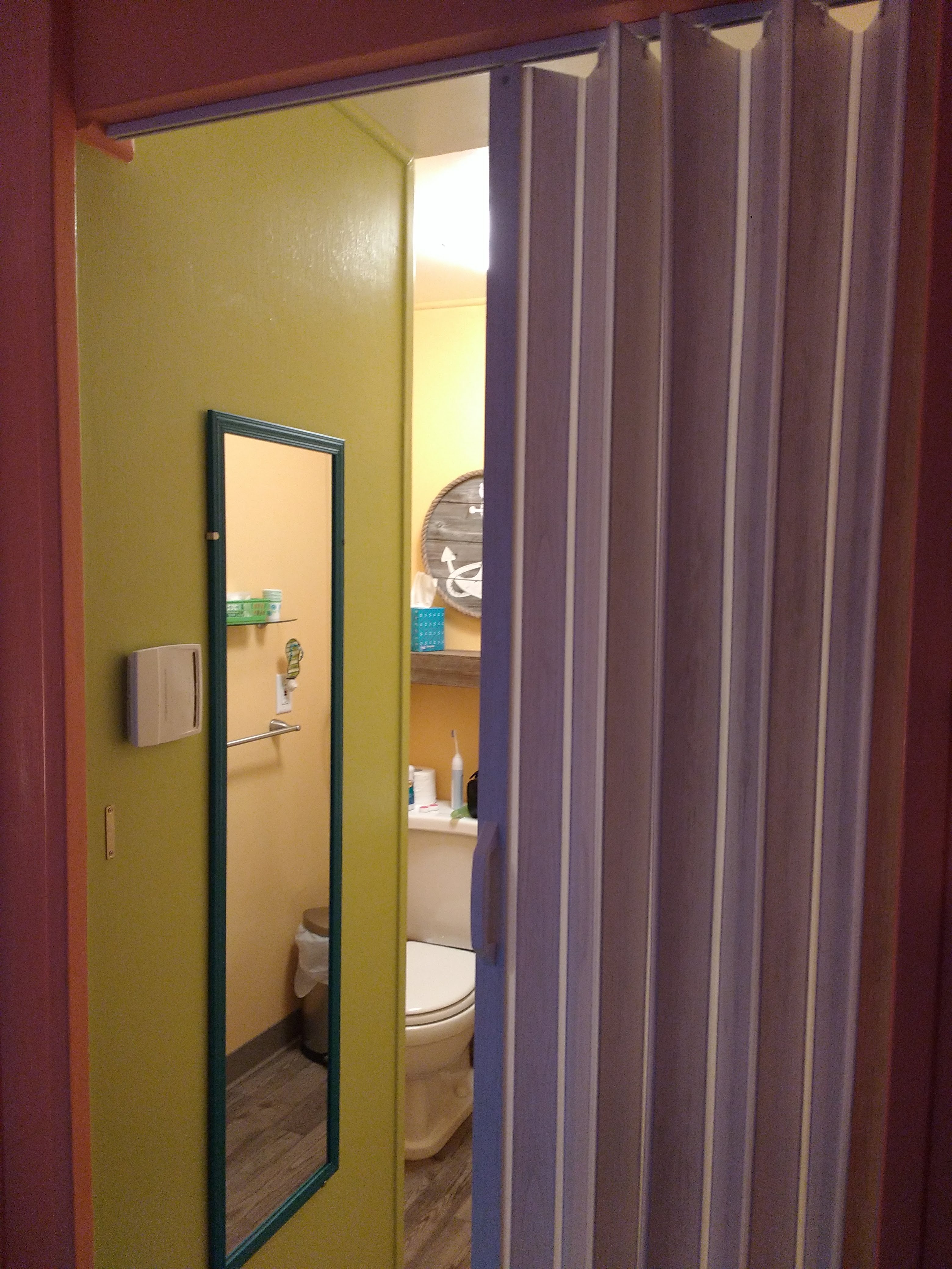 tiny travel chick incredible travel colorful corner airbnb bathroom