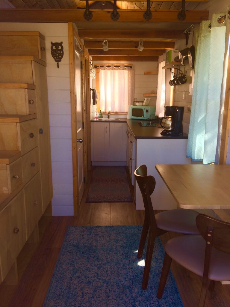 tiny travel chick unique things to do in southern california paper moon outpost tiny house kitchen