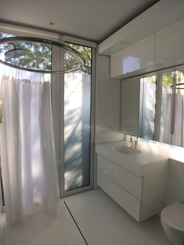 tiny travel chick shipping container home builders kbox bathroom