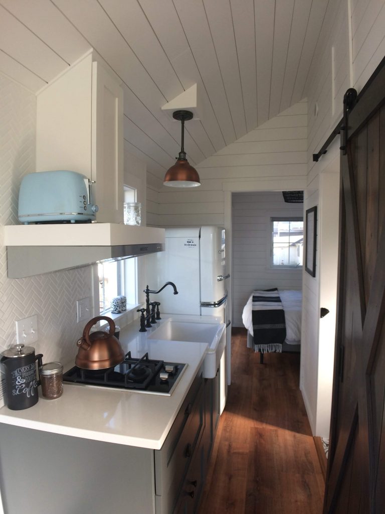 tiny travel chick tiny house on wheels builders kitchen 