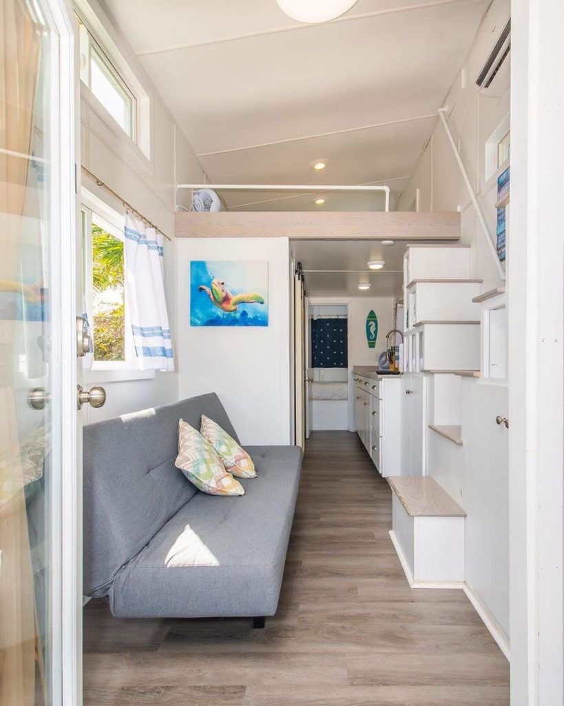 tiny travel chick tiny house on wheels builders living room