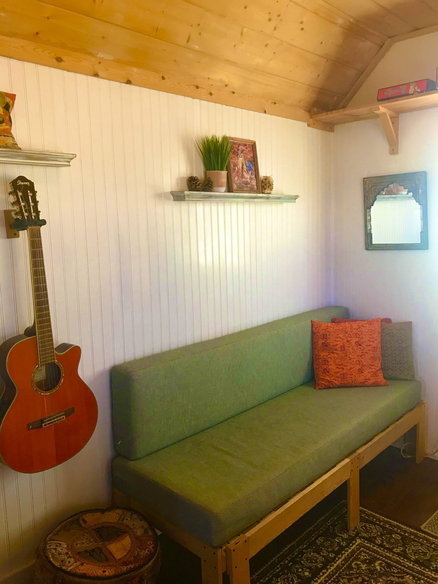 tiny travel chick tiny home airbnb living room