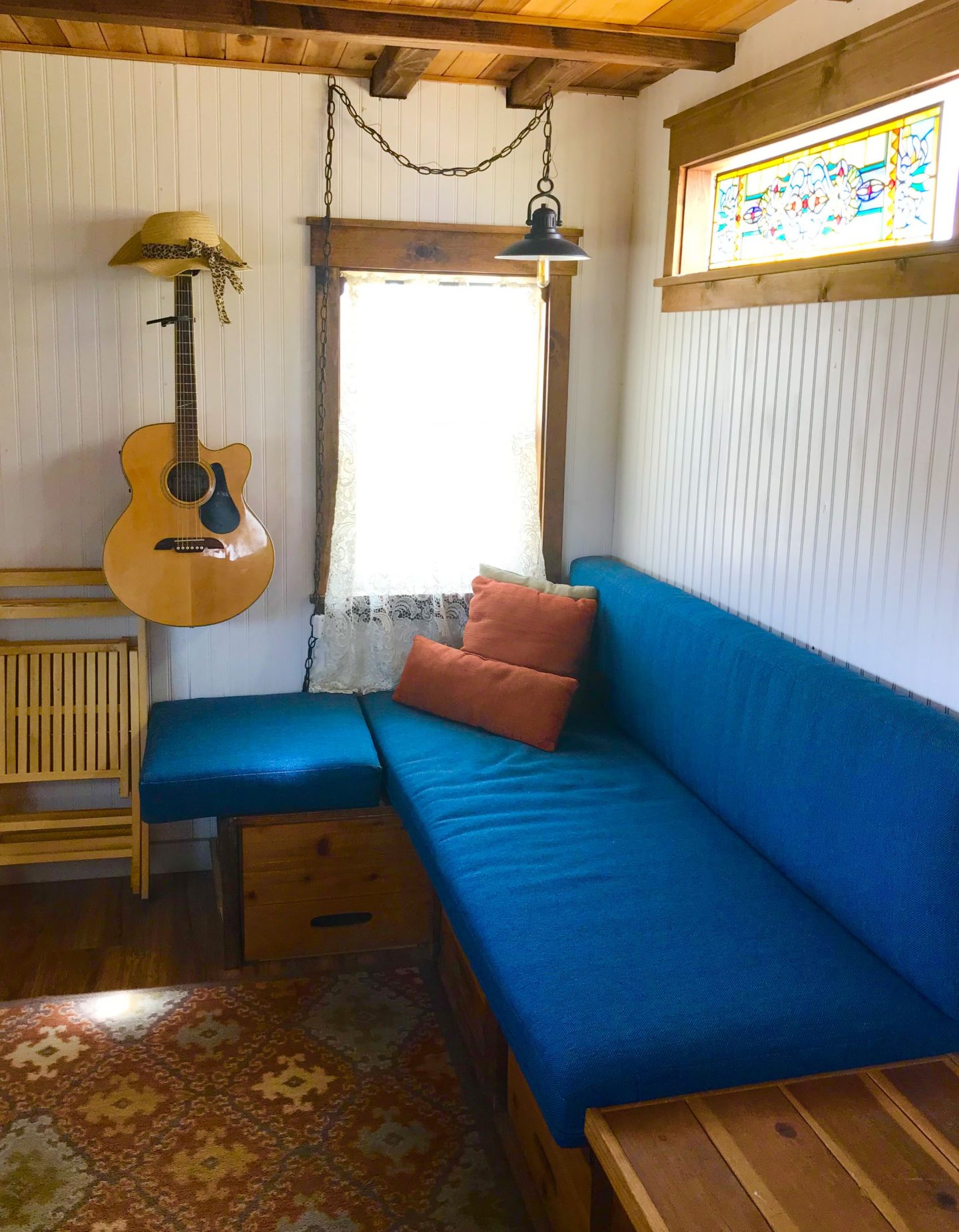 tiny travel chick tiny house for rent airbnb living room