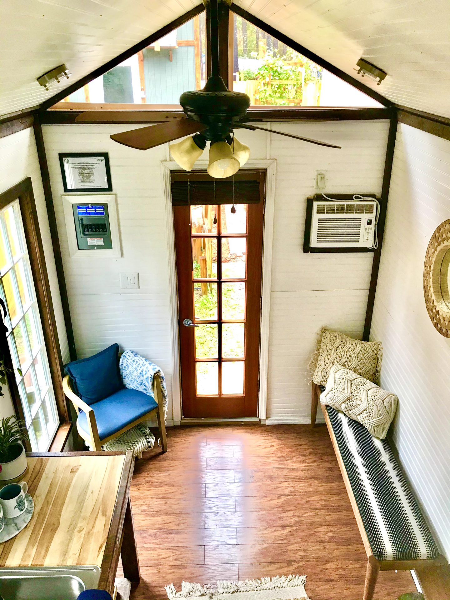 tiny travel chick tiny house company florida shanti living room 